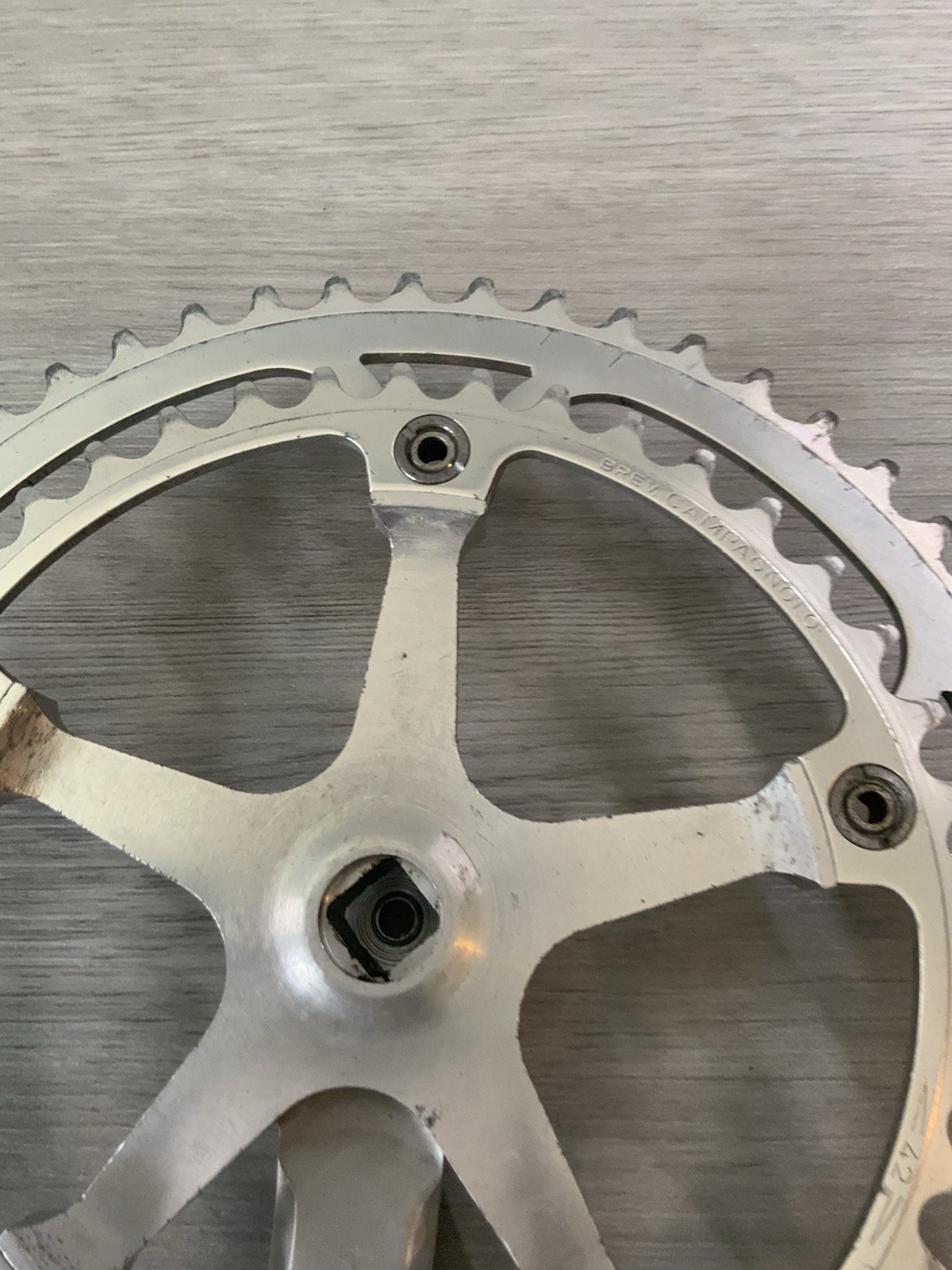 CAMPAGNOLO SUPER RECORD CRANKSET DOUBLE 53-42 TOOTH 170 MM ARMS RECORD CAPS