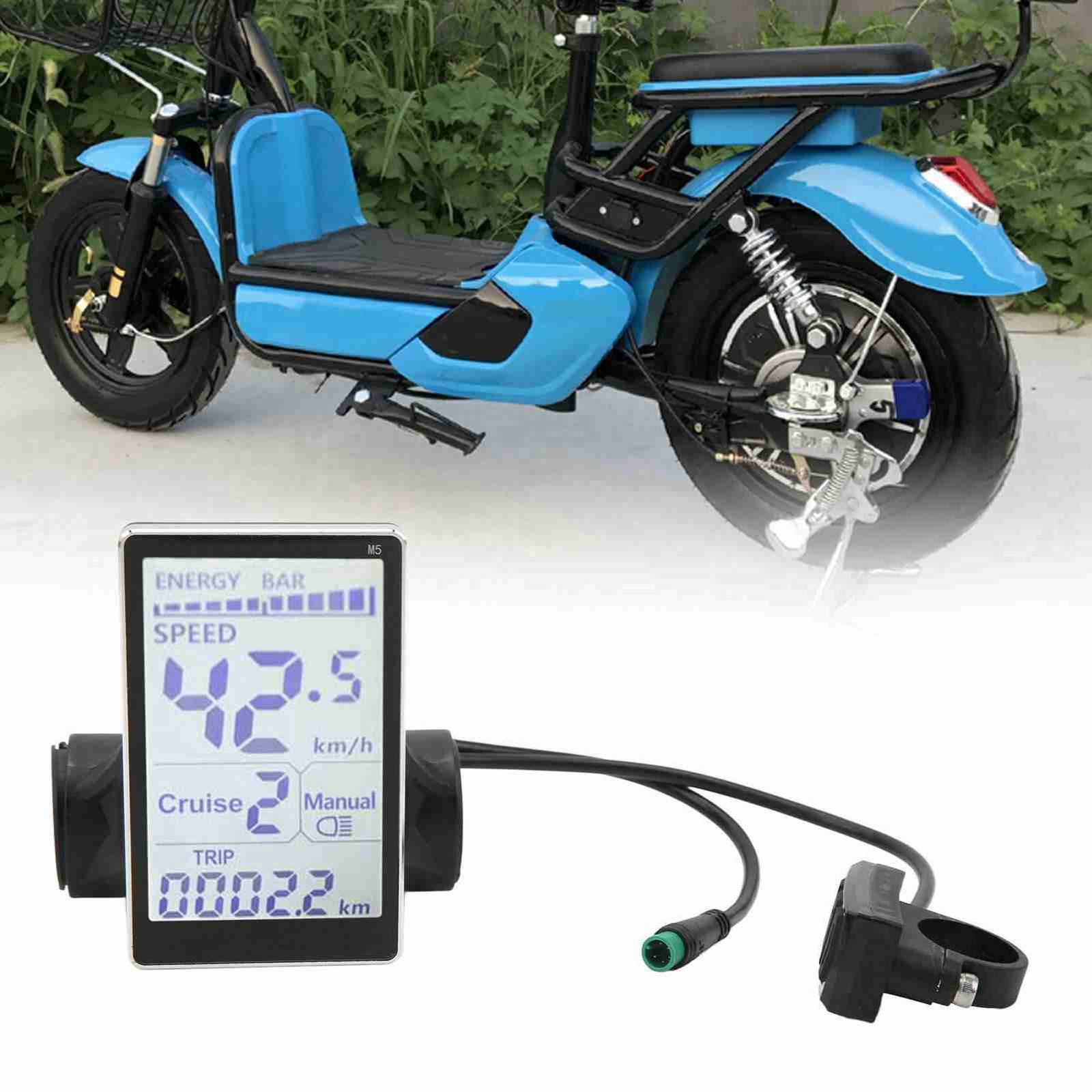 Electric Bike LCD Display Meter Control Panel 24V 36V 48V 60V Speedometer 5 Pin