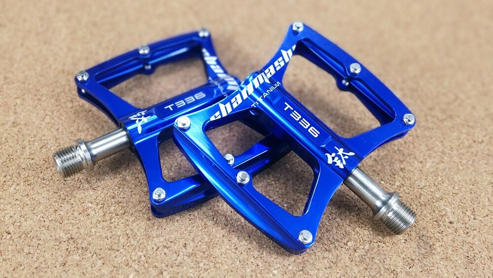 SMS Ultralight 9/16″ Titanium Flat Bicycle Pedals MTB Road Bike Pedals 3 Bearing