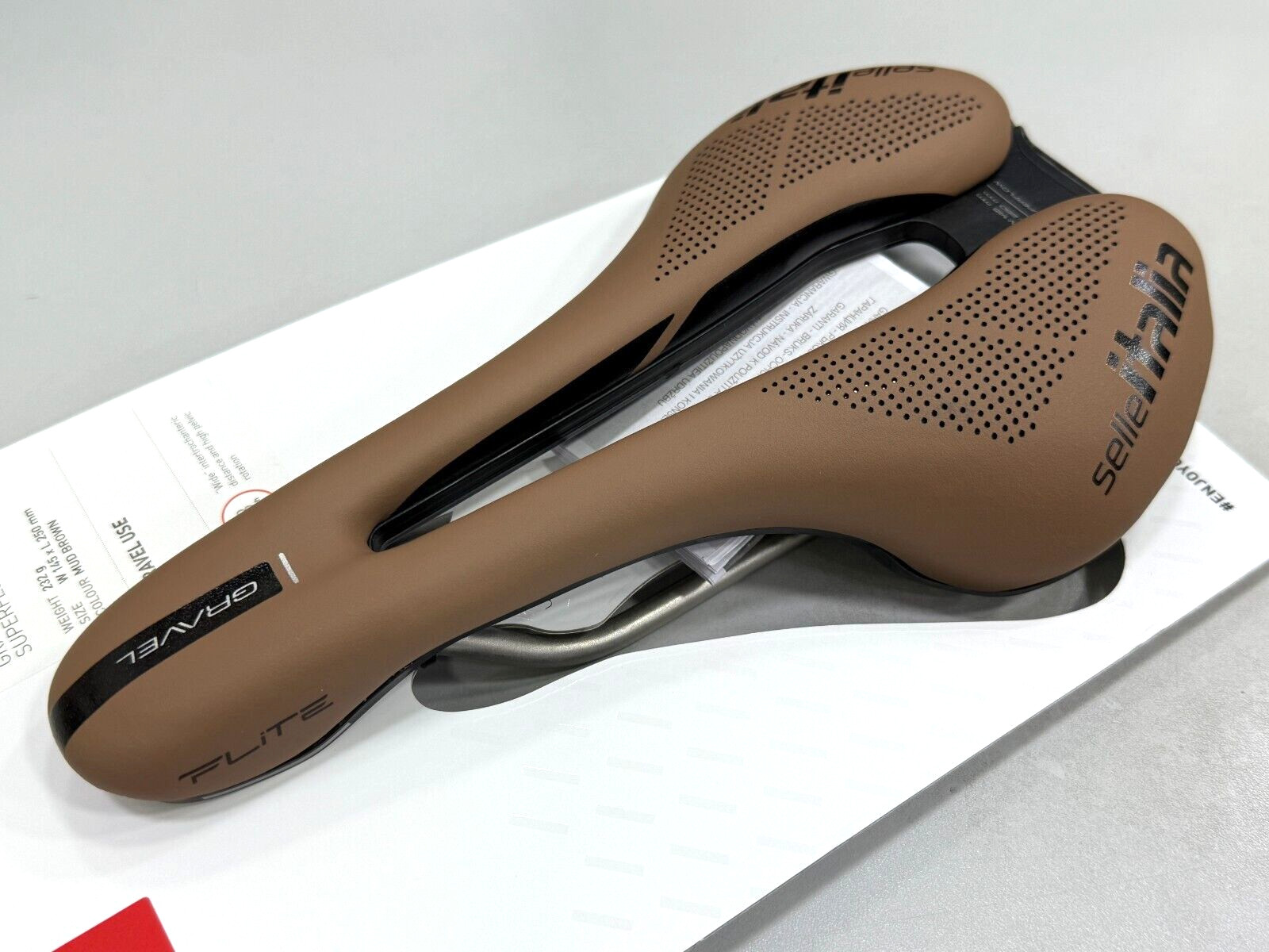 Selle Italia Flite Boost Gravel Ti316 Superflow L3(145x250mm) Saddle Brown