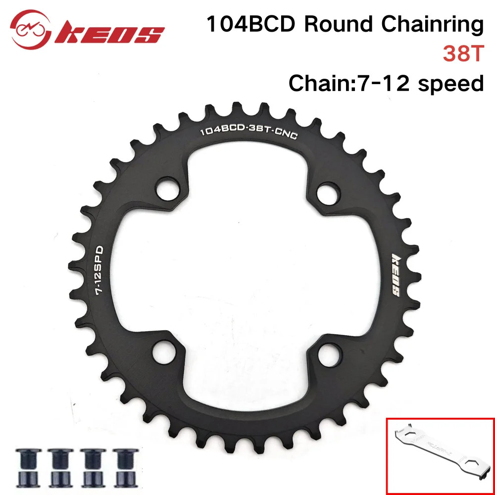 104BCD 1X Narrow Wide Chainring 32T-38T for M370 IXF MTB Road Cranksets