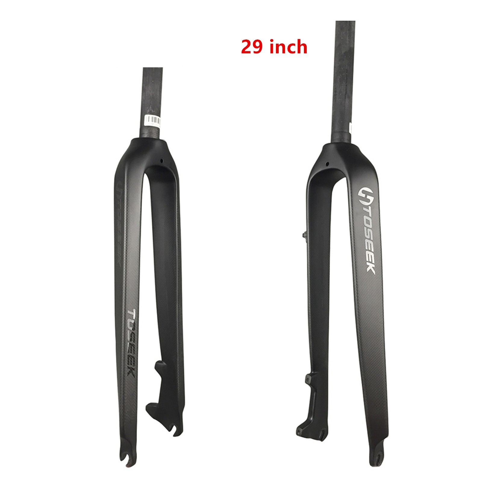 29″ Tossek 1-1/8″ Carbon MTB Rigid Front Fork Disc Brake Straight Tube 28.6mm QR