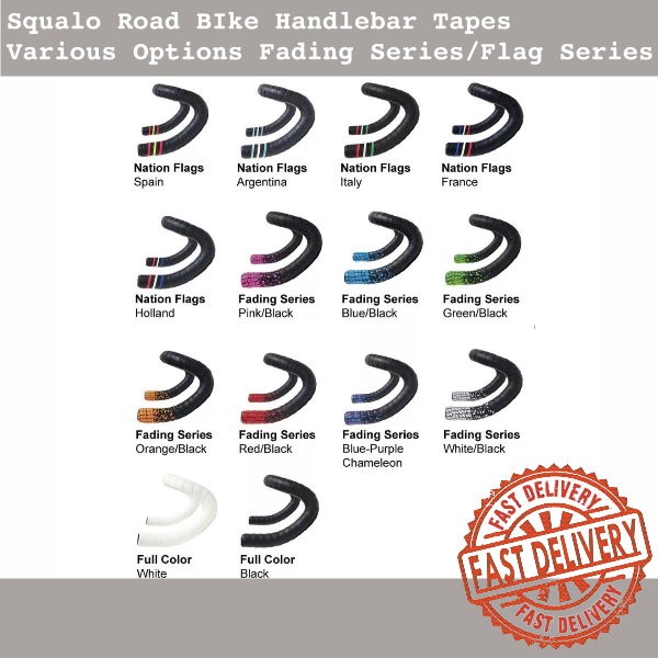 Squalo Road BIke Handlebar Tapes Various Options Fading Series/Flag Series