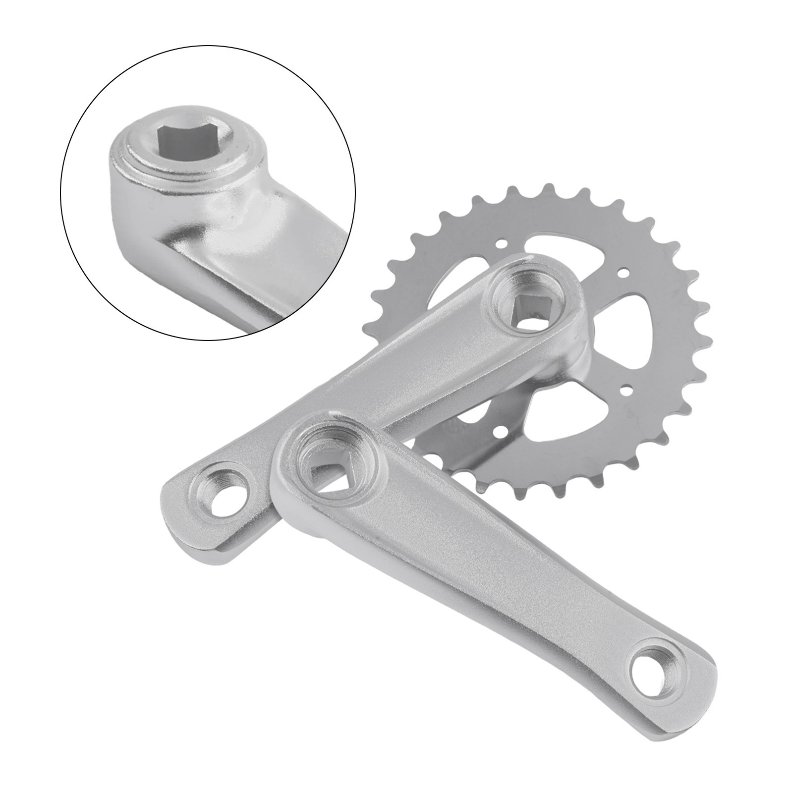 28T 114mm Aluminum Crankset for Single For Speed and Fixie Bikes Square Hole BB