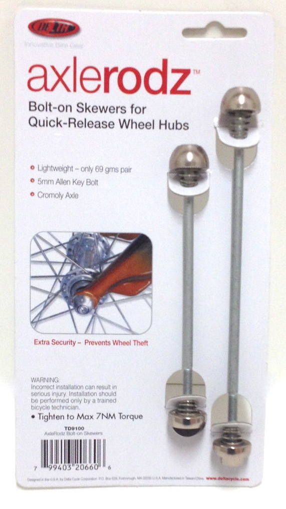 DELTA AXLERODZ AXLE RODS AXLERODS BICYCLE BIKE BOLT ON WHEEL SKEWERS SET