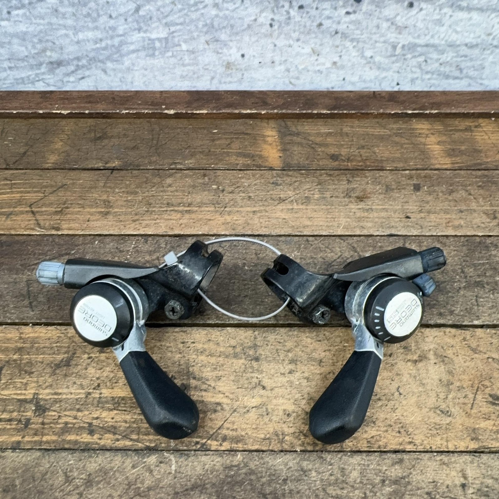 Vintage Shimano Deore SL-MT60 Thumb Shifter Set MTB Bike Black Light Action