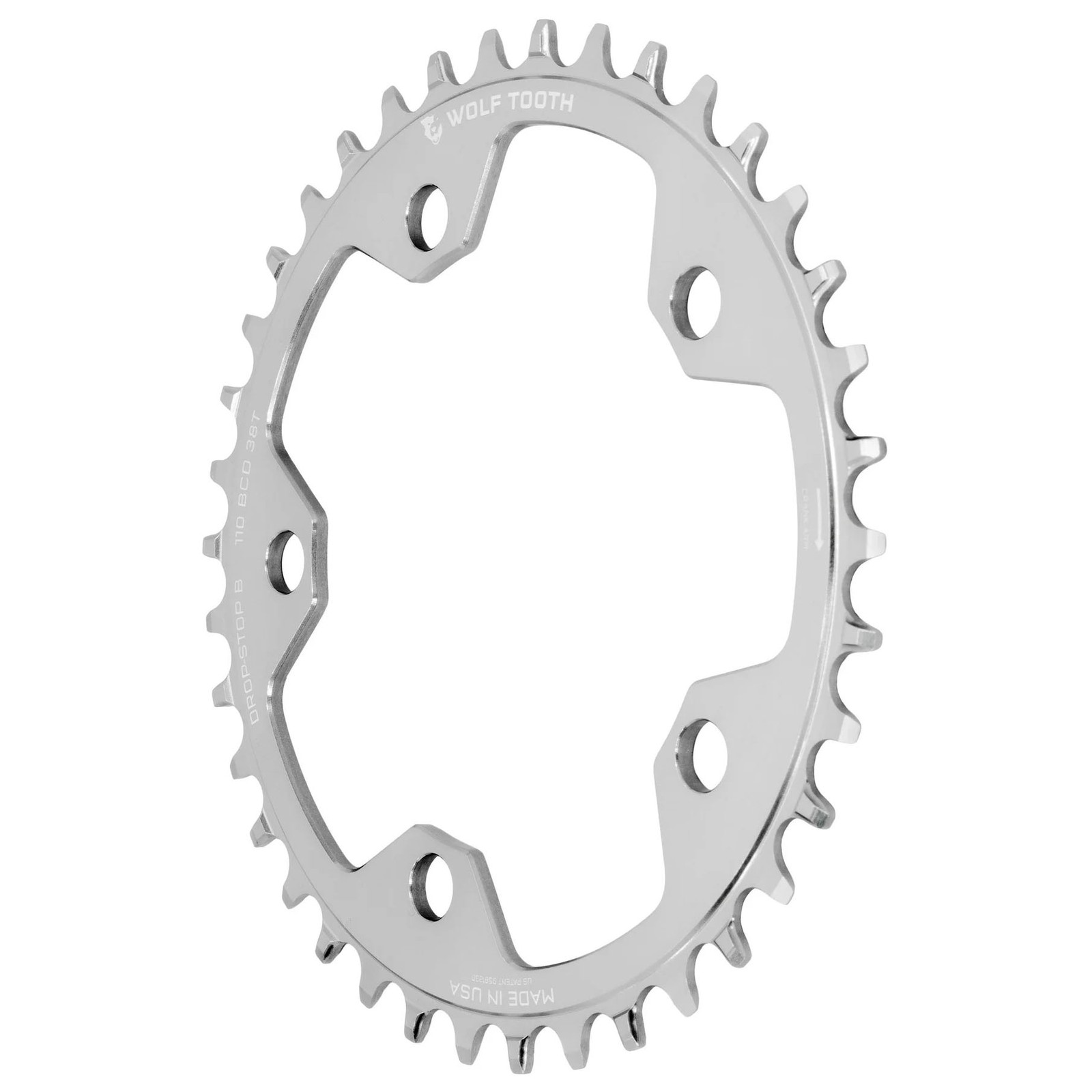 Wolf Tooth 42T 7075-T6 Aluminum Flat Top Chainring for 11/12-Speed Road & CX