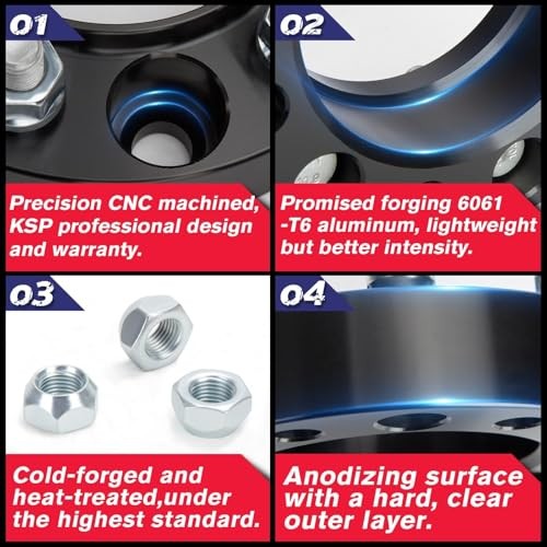 KSP 5×4.5 25mm Wheel Spacers for Hon-da Civic Accord Element CR 64.1mm Hub Bore