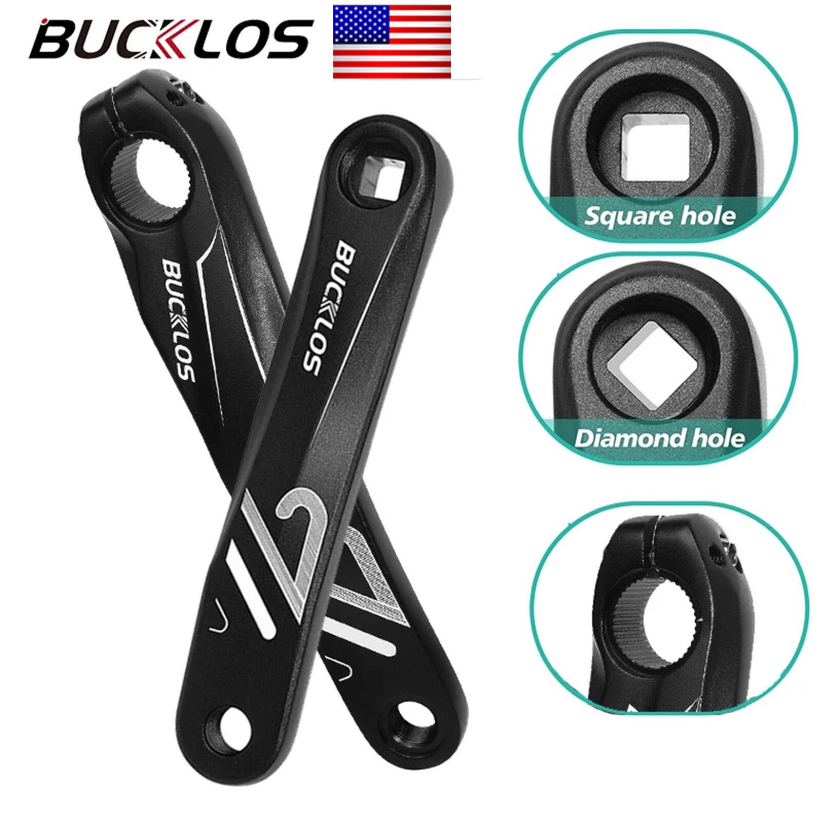 Bucklos Crank Arm 152/170/175mm Square/Diamond/Spline Hole MTB Electric Bicycle