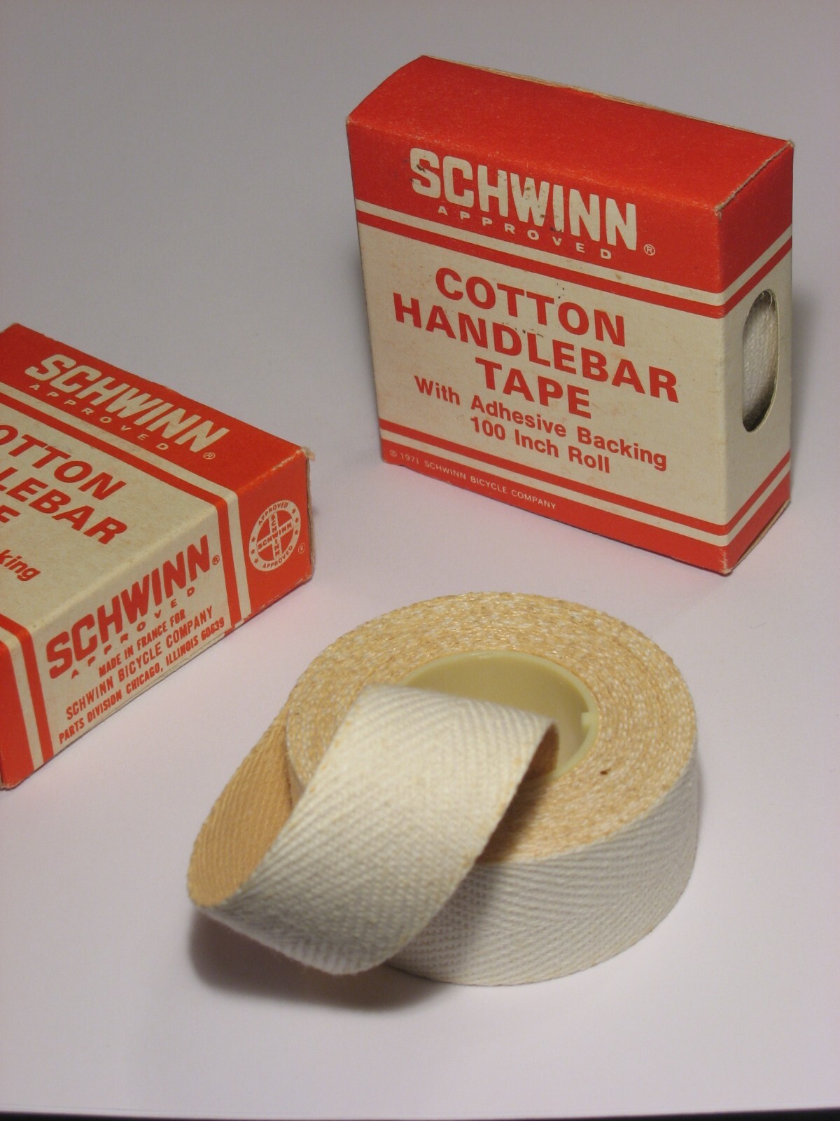 SCHWINN CLOTH HANDLEBAR TAPE WHITE COTTON 09 111 Lot of 2 VELOX TRESSOSTAR NEW