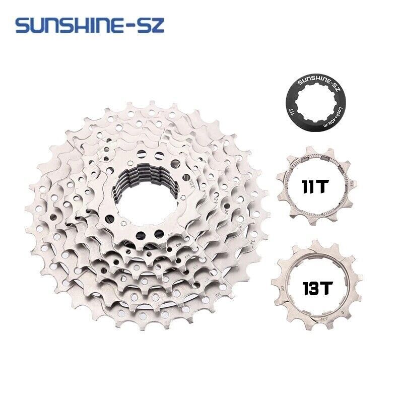 SUNSHINE 8 Speed Silver Cassette Freewheel 11-32/36/40/42T SHIMANO HG Bike MTB