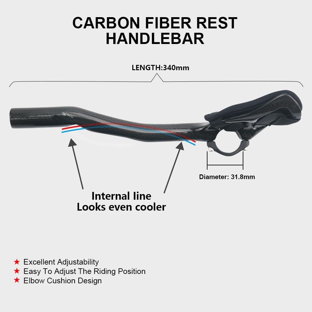 triathlon bike handlebar 1-1/4″aero bars for road bike ud matte 30° 360mm