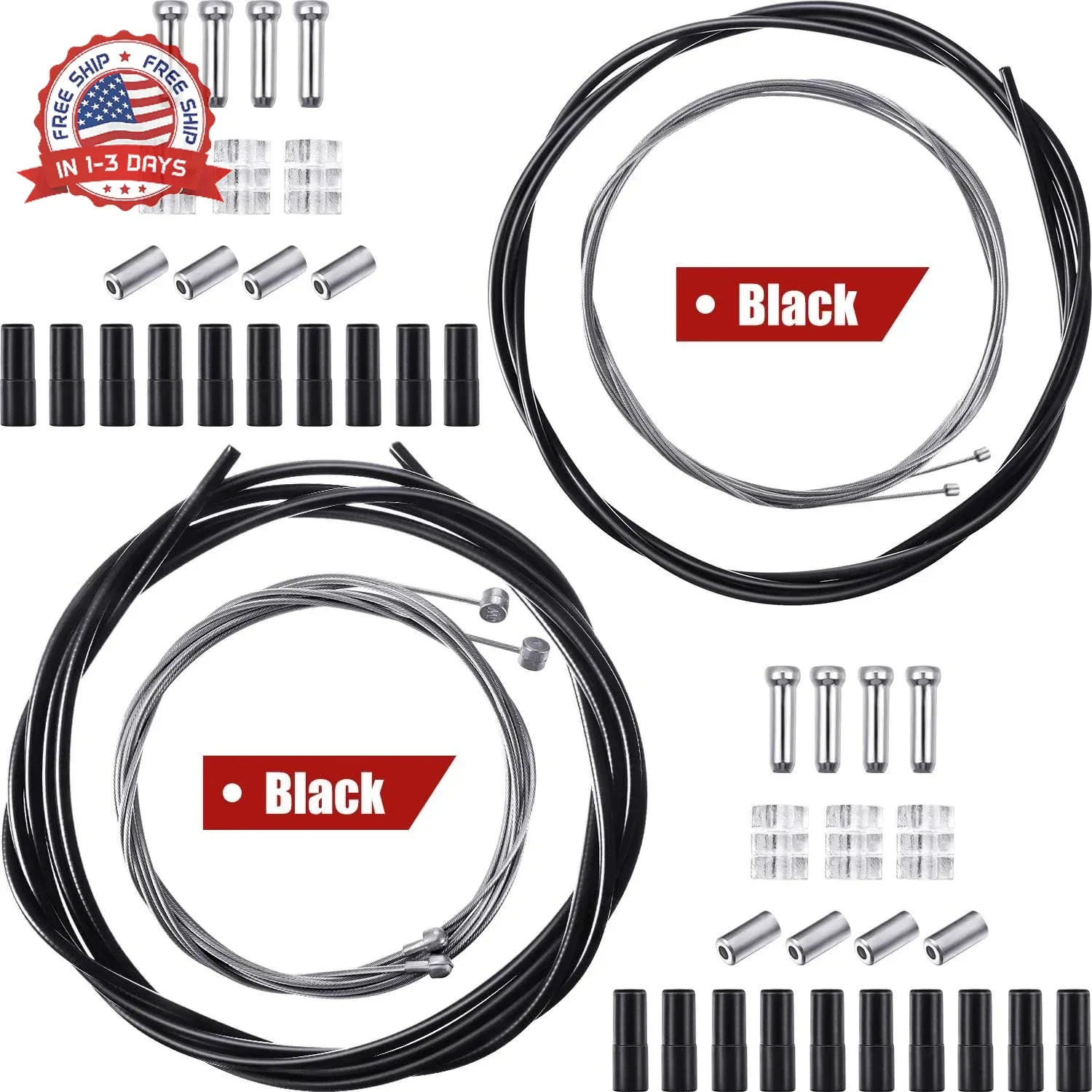 Bike Brake Shifter Cable Housing Set Stainless Steel PVC 2M 2.5M Mountain Road B