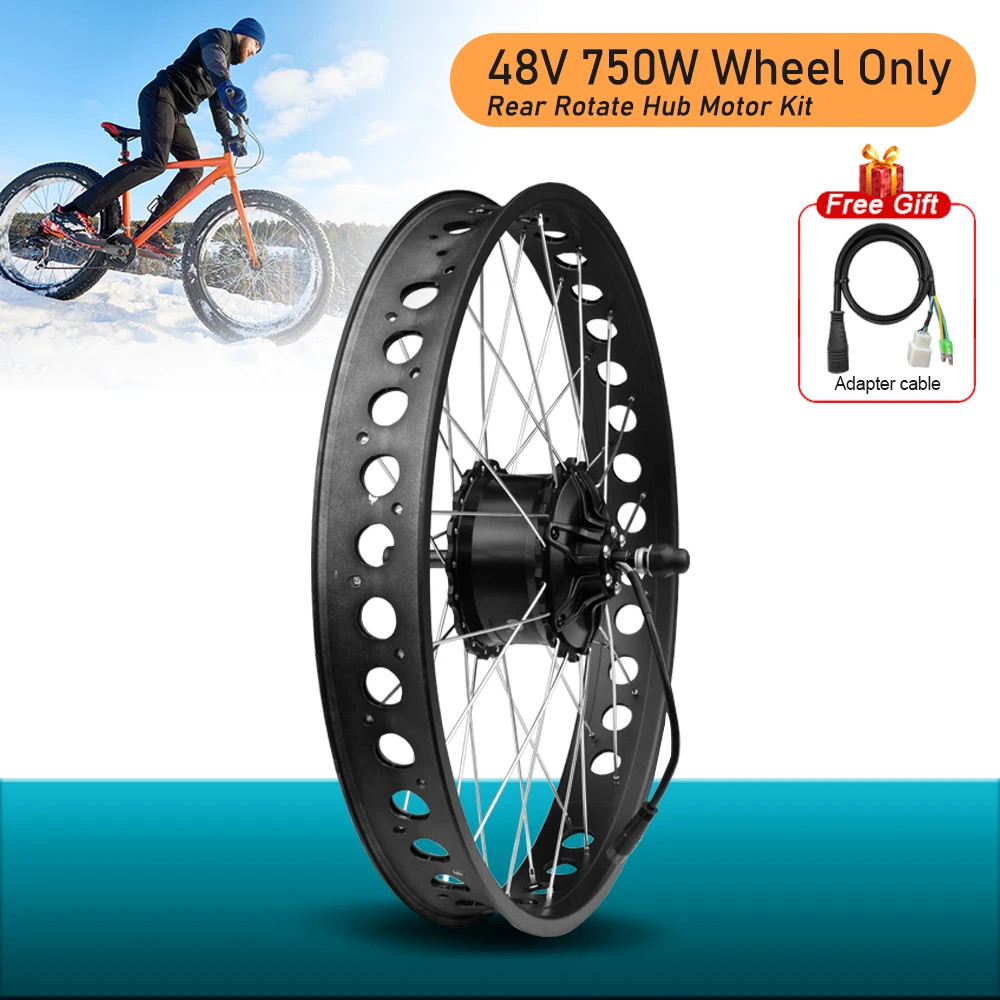 Electric Fat Bike 48V 750W 4.0 Rear Hub Motor Wheel Bike Conversion Kit 20/24/26