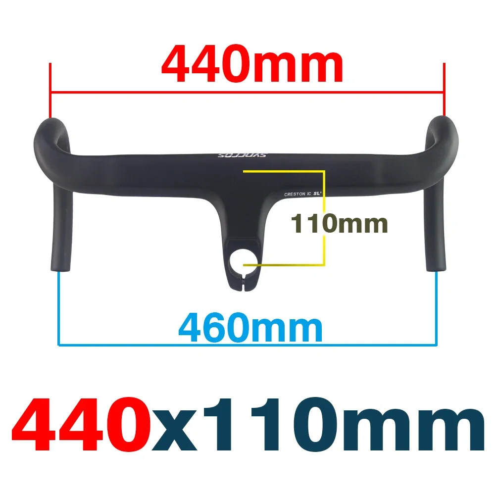 Syncros Road Bike Aero Bar Carbon Internal Cable Integrated Drop Bar with Spacer