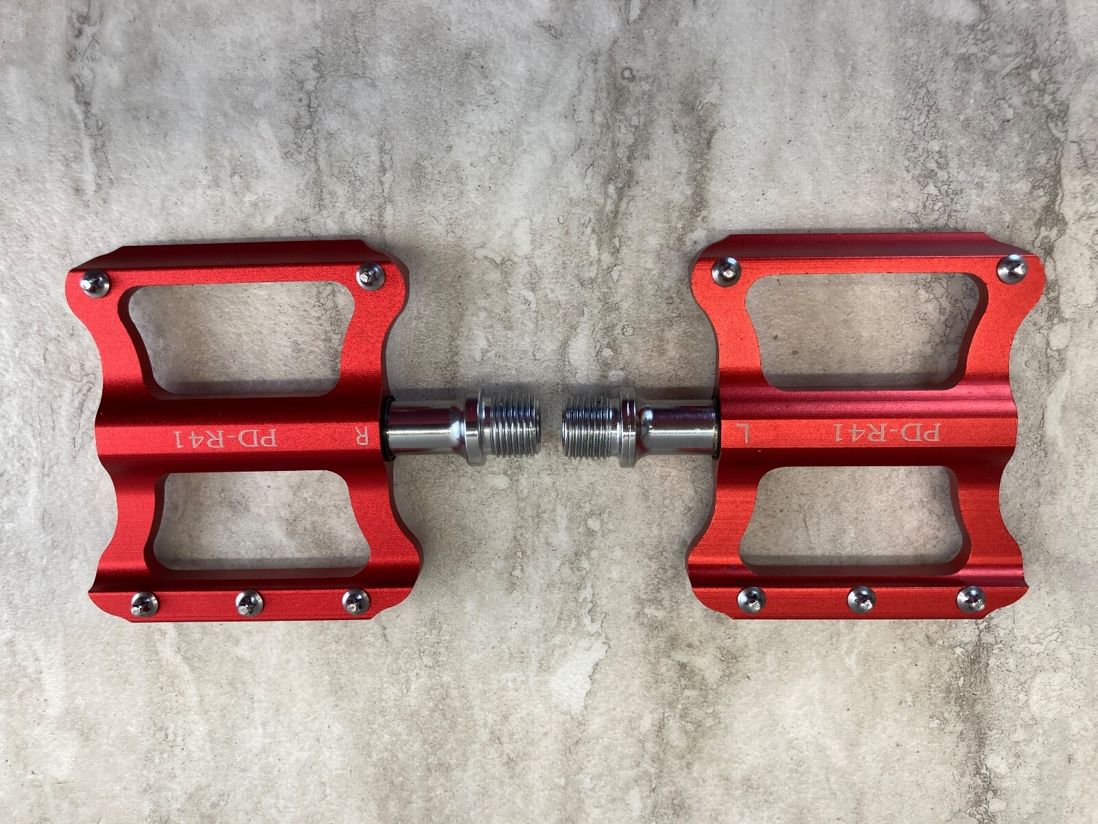 Bicycle Pedals – Aluminum – Red – New/Open Box Promend # TD-R41
