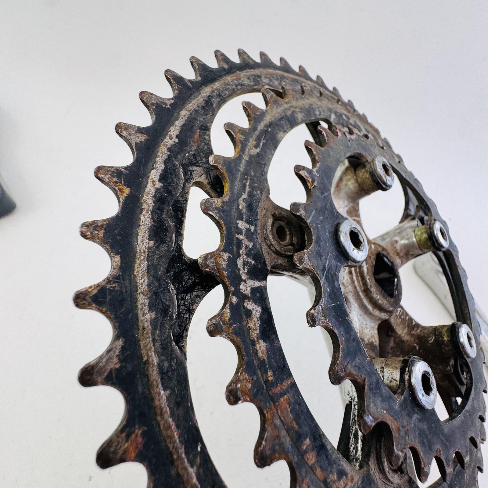 Vintage Sakae SX Triple Crankset 175mm 48/36/28T 110 BCD Silver MTB Bike A36