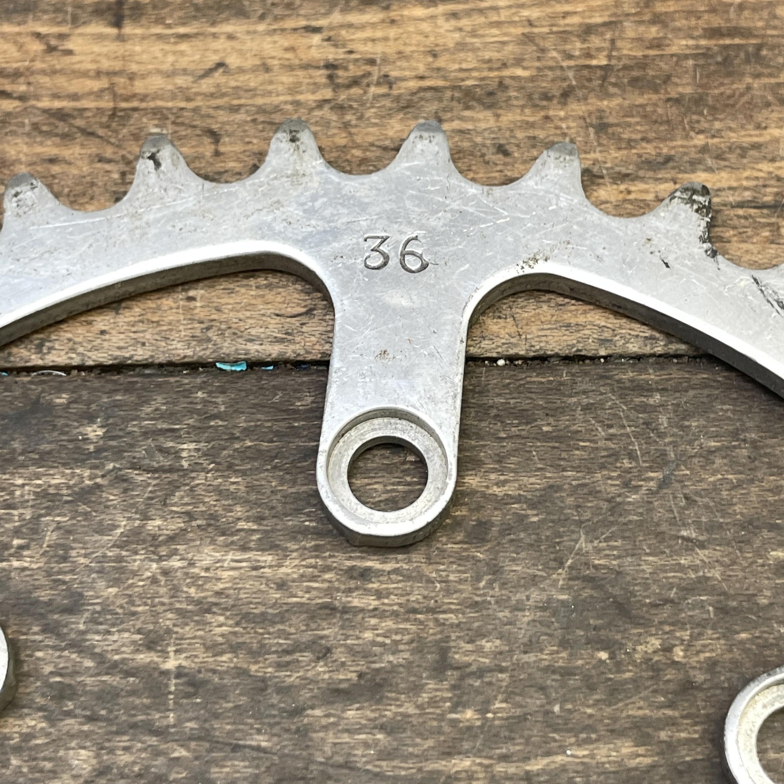 Vintage TA 36T Chainring 80 BCD 6-Bolt 3-Arm Silver Aluminum Bike Chainwheel