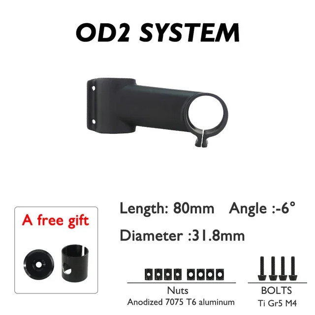 Carbon Bicycle Stem Riser 60-120mm, 6/17 Degree 31.8mm Diameter, Computer Stand
