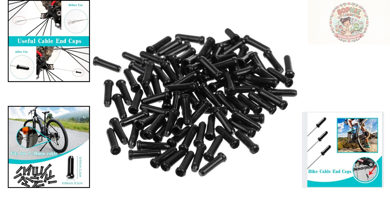 50PCS Durable Aluminum Alloy Bike Cable End Caps for Road & Mountain Bicycles