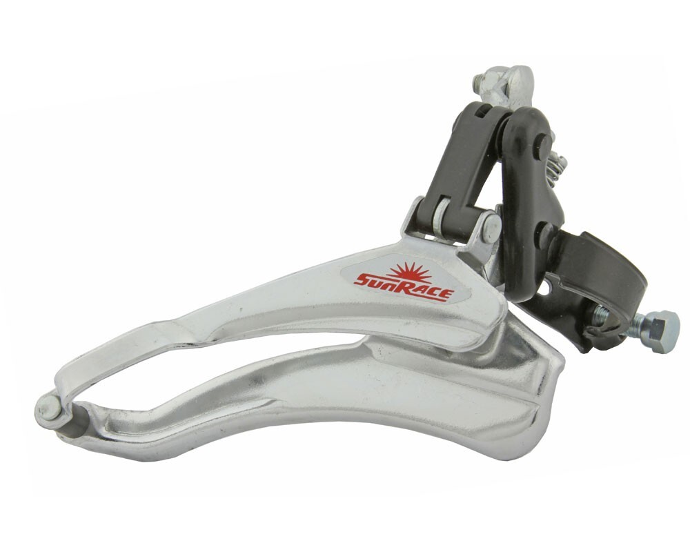 5/6/7 SPEED CHROME SUNRACE FRONT DERAILLEUR 28.6MM B/PULL TRIPLE FRICTION FDM-05