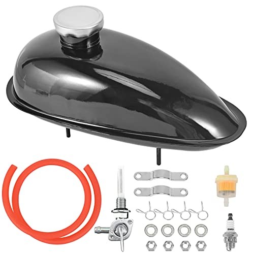 Trkimal Upgrade Metal Fuel Gas Tank with Petcock Cap for 49cc 2L (0.53 Gallons)