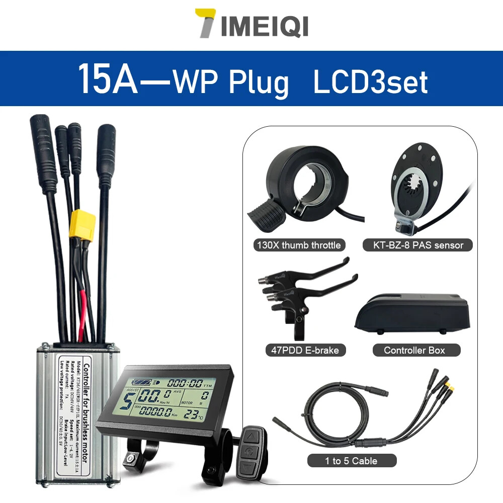 Electric Bike Controller 36V 48V 15A Waterproof 6 Mosfet Controller with Display