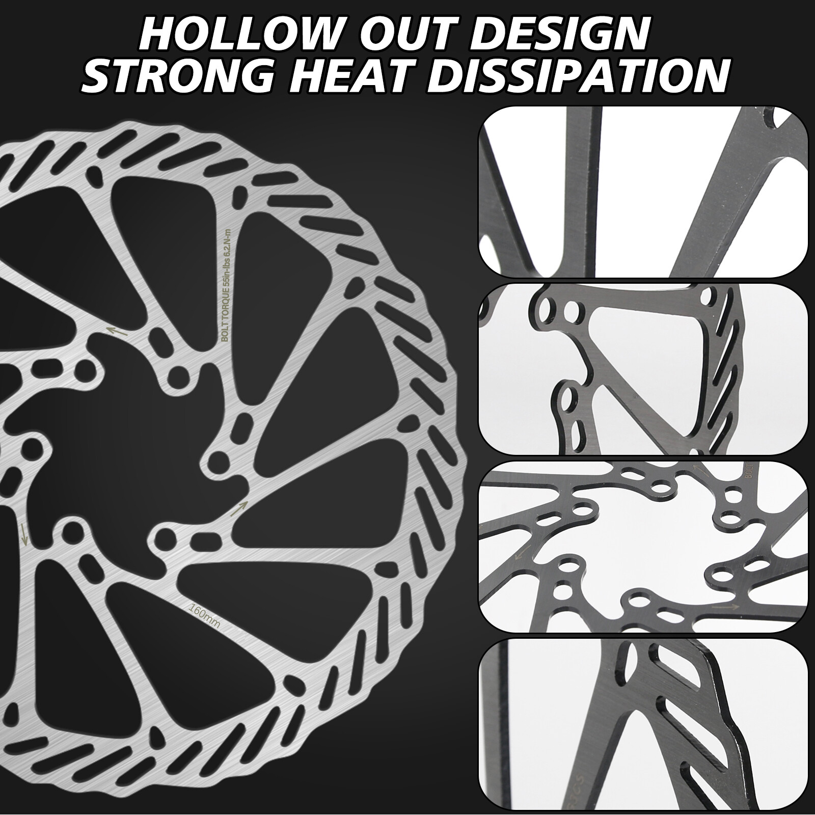 for Avid/Shimano G3/HS1 160/180/203mm Bike Disc Brake Rotor MTB Road 6 Bolts US