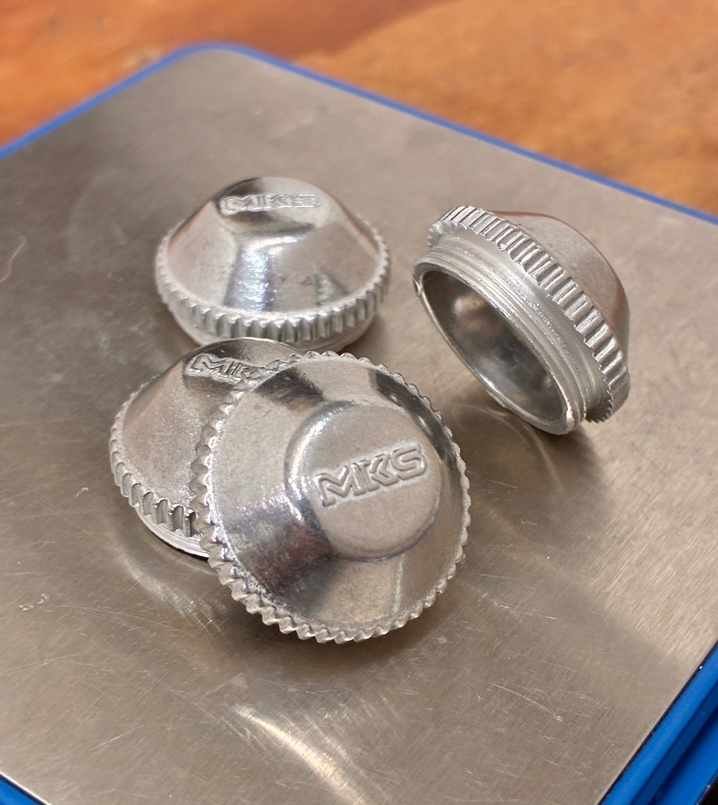 NOS MKS Sylvan Pedal Dust Caps Aluminum • Universal • fits Campagnolo & Similar