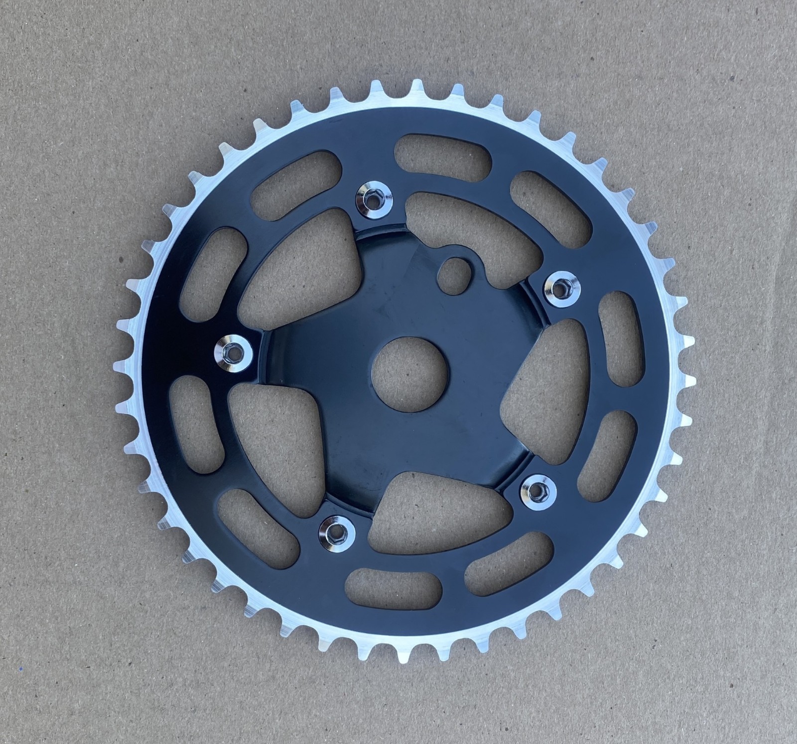 Alloy/Steel Sprocket 44T 1/2″x1/8 Bicycle Chainring BMX Cruiser Bike Black/Black