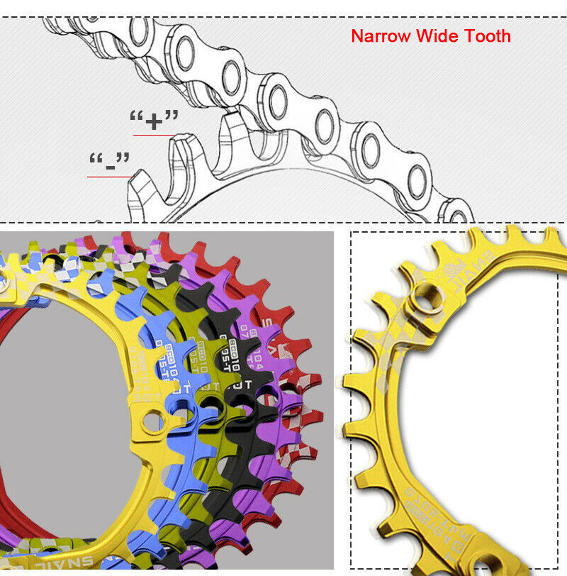 30-42T Single Crankset 104BCD Crank Narrow Wide Bicycle Chainring Fit Shimano US