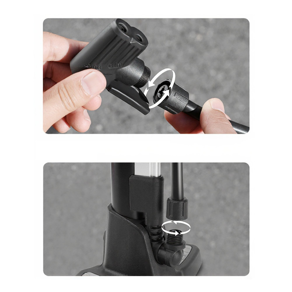 Vertical Mount Bicycle Pump with Extended 180 Degree Rotating Hose 160 PSI