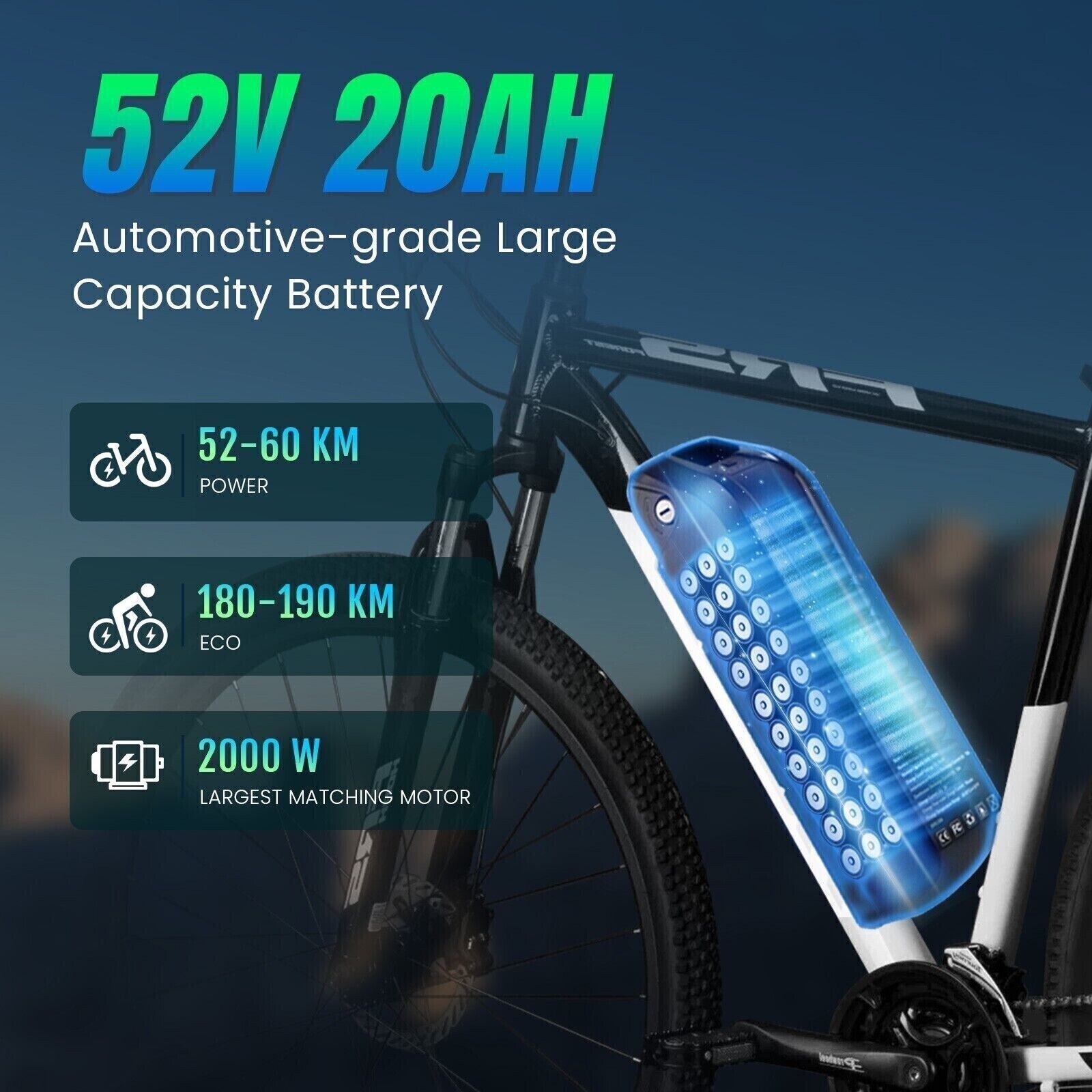 52V 20Ah Lithium Ebike Battery Hailong 500W 750W 1000W 1500W 2000W Electric Bike