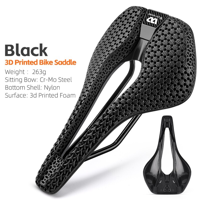 WEST BIKING Hollow Short Nose 3D Printed Bicycle Honeycomb Seat Saddle Cushion