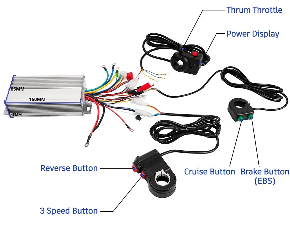 14.5 inch Electric Wheelbarrow Cart Gear Motor Controller Conversion Kit