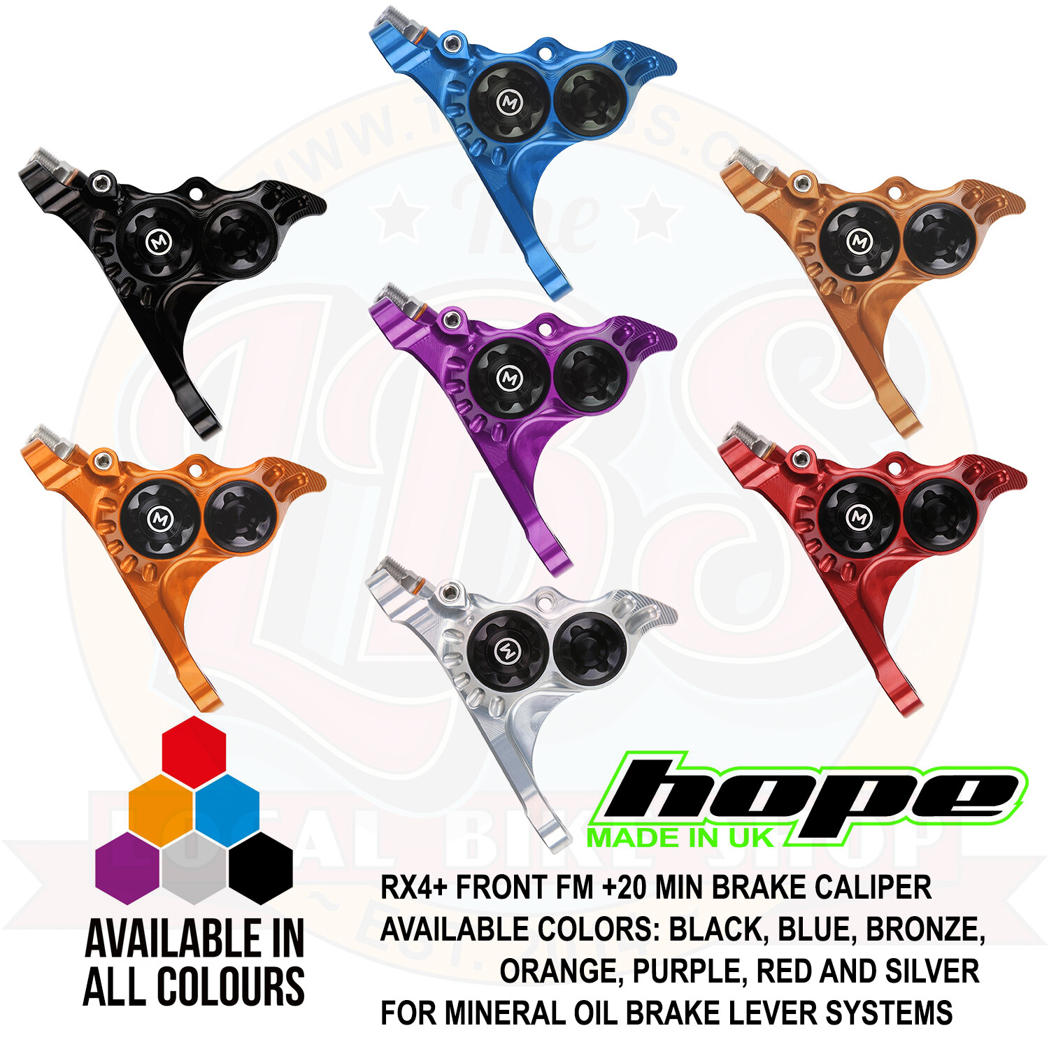 Hope RX4+ Road Gravel Brakes Calipers SRAM Shimano – All Colors – Brand New