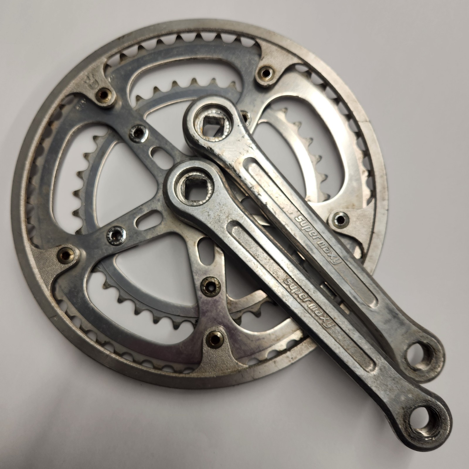 Vintage Sugino Super Maxy Crankset – 52/42 Road Tour Crank 170mm Arms Japan