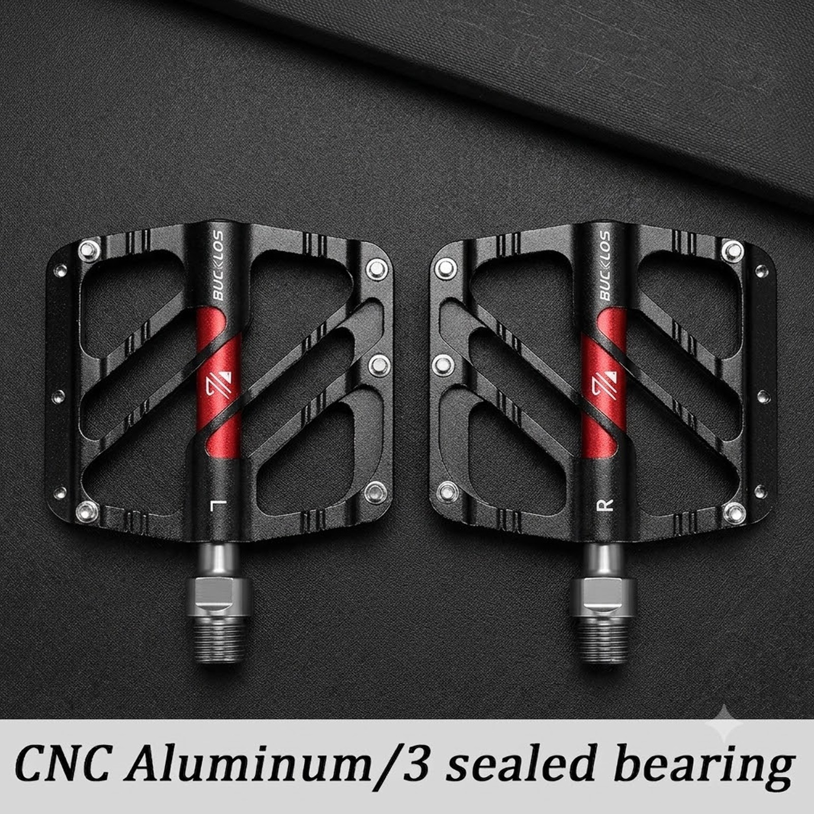 3 Bearings Bicycle Pedals Aluminum Mountain BMX Pedal 9/16» Flat Platform Pedal