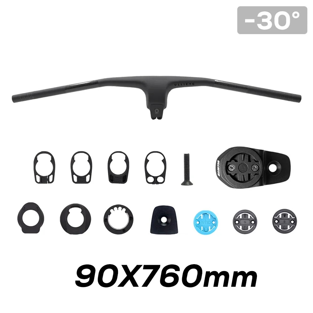 -30 Degree Full Carbon Fiber Internal Cable Integrated Cockpit MTB Handlebar