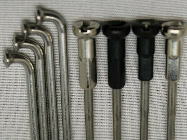 36 Custom length 13g (2.3mm) SILVER Stainless spokes with Brass nipples