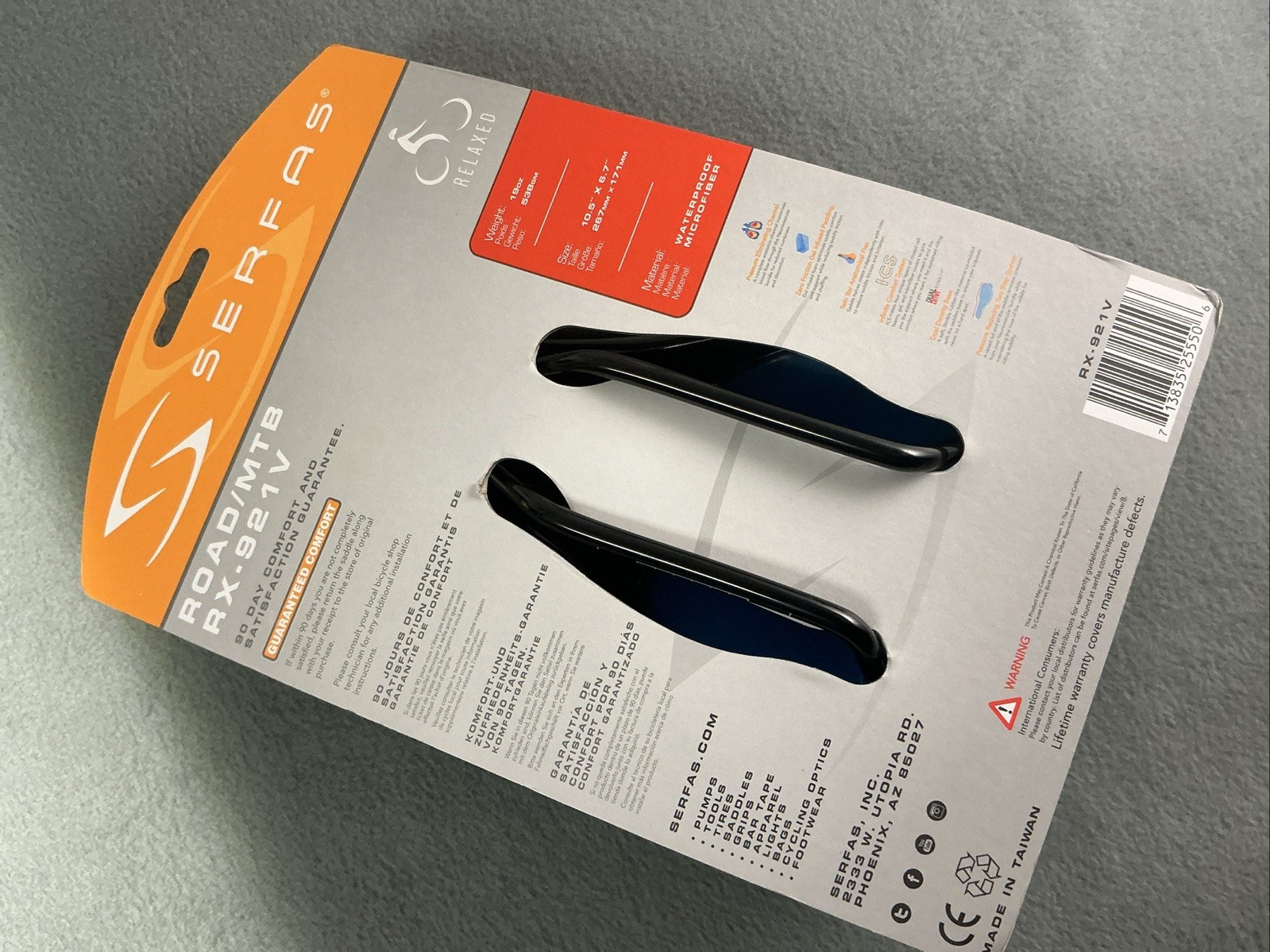 SERFAS RX-921V MEN’S RELAXED ROAD/MTB BIKE SEAT SADDLE 267mm X 171mm UNUSED