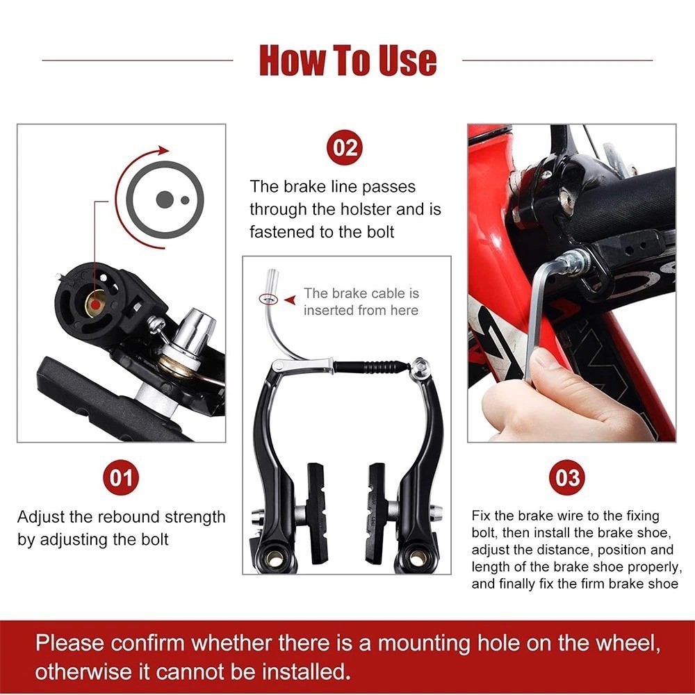 Mountain Bike V Brake Set Front and Rear MTB Hybrid Callipers Cables Lever Kit