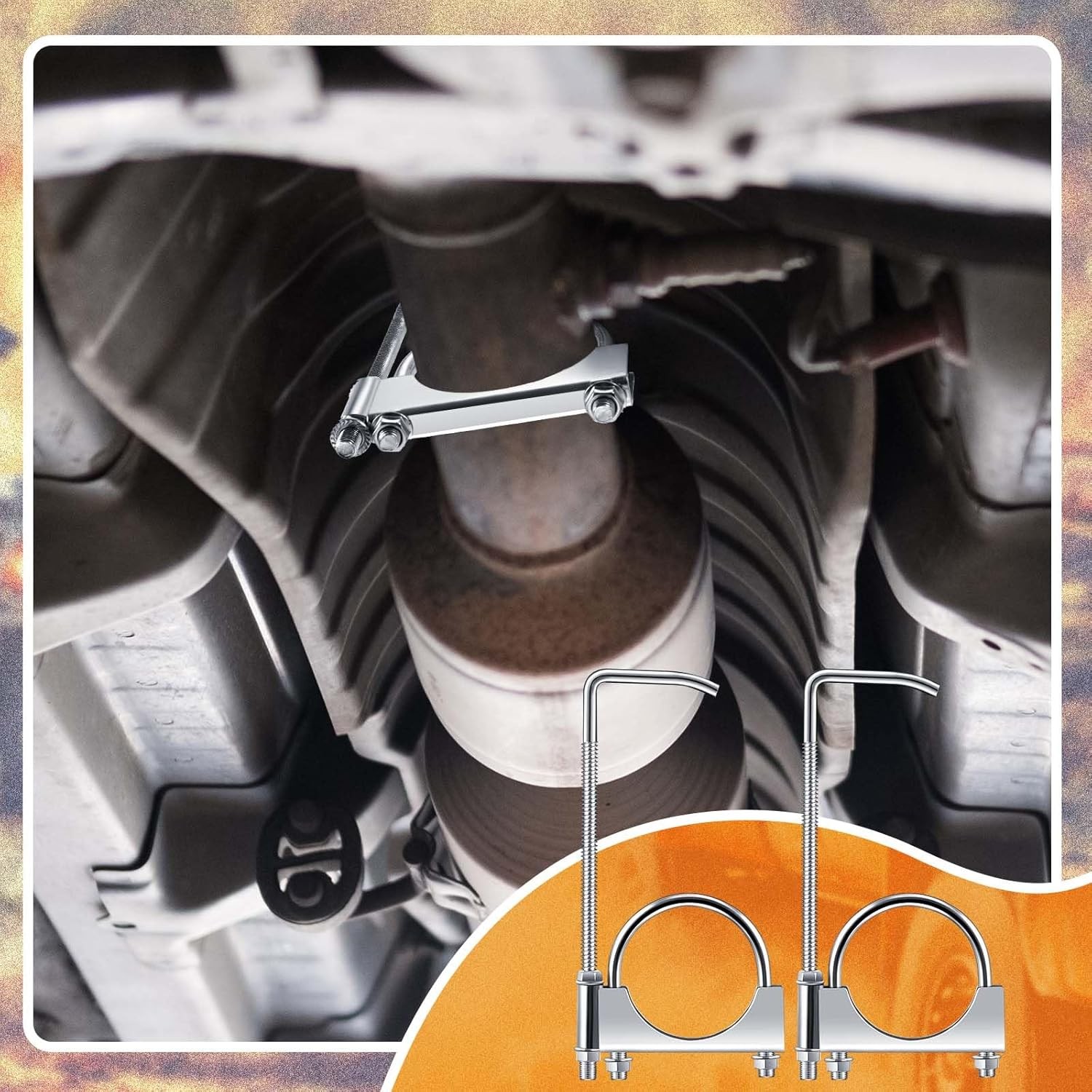 1 Pcs 3 Inch Universal Exhaust Clamp with Hanger Made of Heavy Duty Clamp with