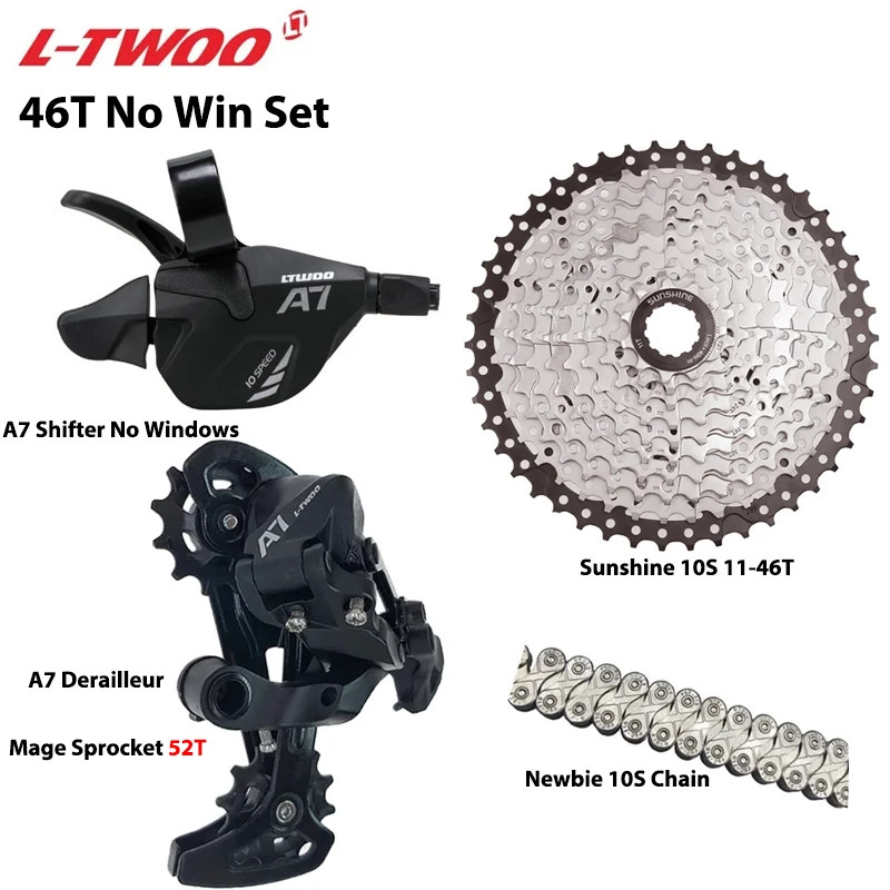 A7 1X10S Groupset 10 Speed Shift Lever Derailleur SUNSHINE Cassette 36T 42T 46T