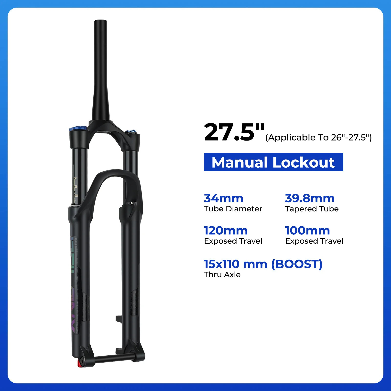 15x110mm0 29inch Air Oil Front Suspension Thru Axle Mountain Bicycle Fork Part
