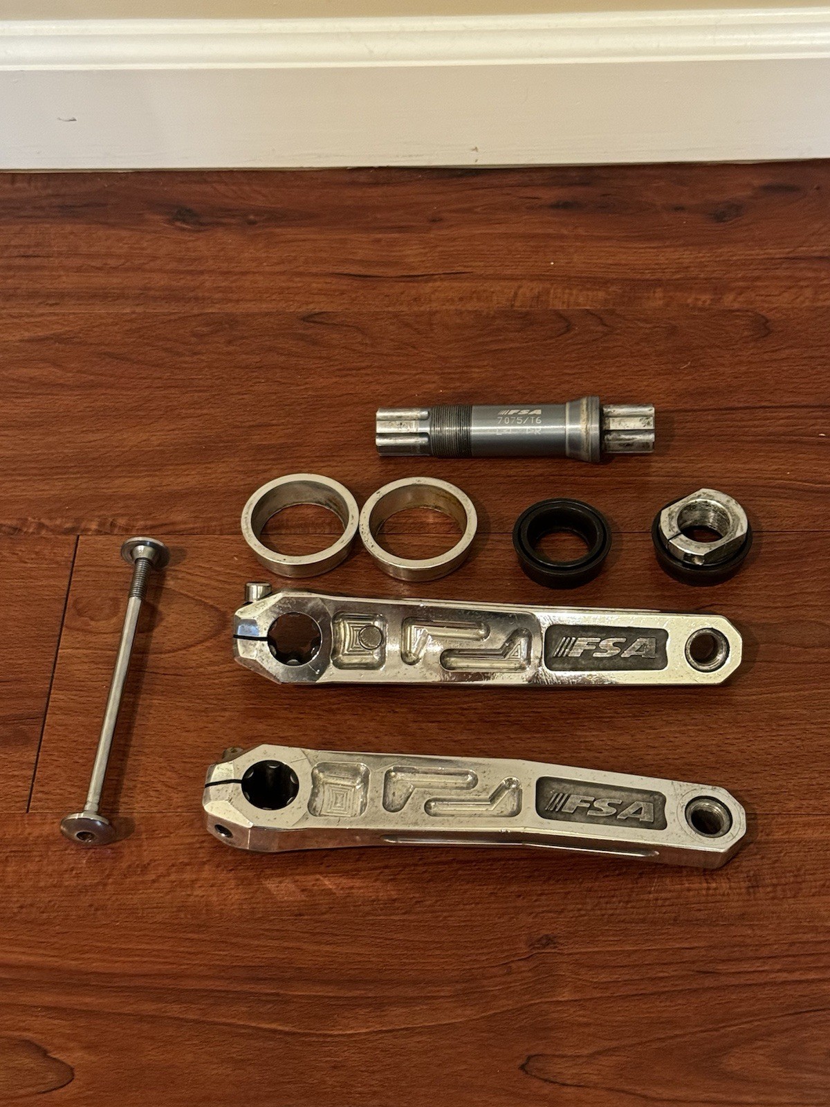 FSA Afterburner 180MM Mid School BMX Complete Crankset Original Chrome
