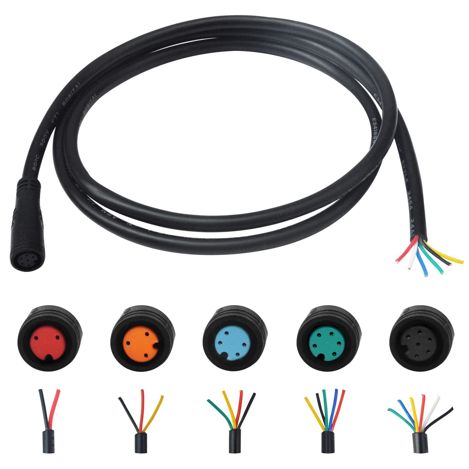 Extension Cable 2Pin/3Pin/4Pin/5Pin/6Pin Waterproof Plug with A Single Connec…