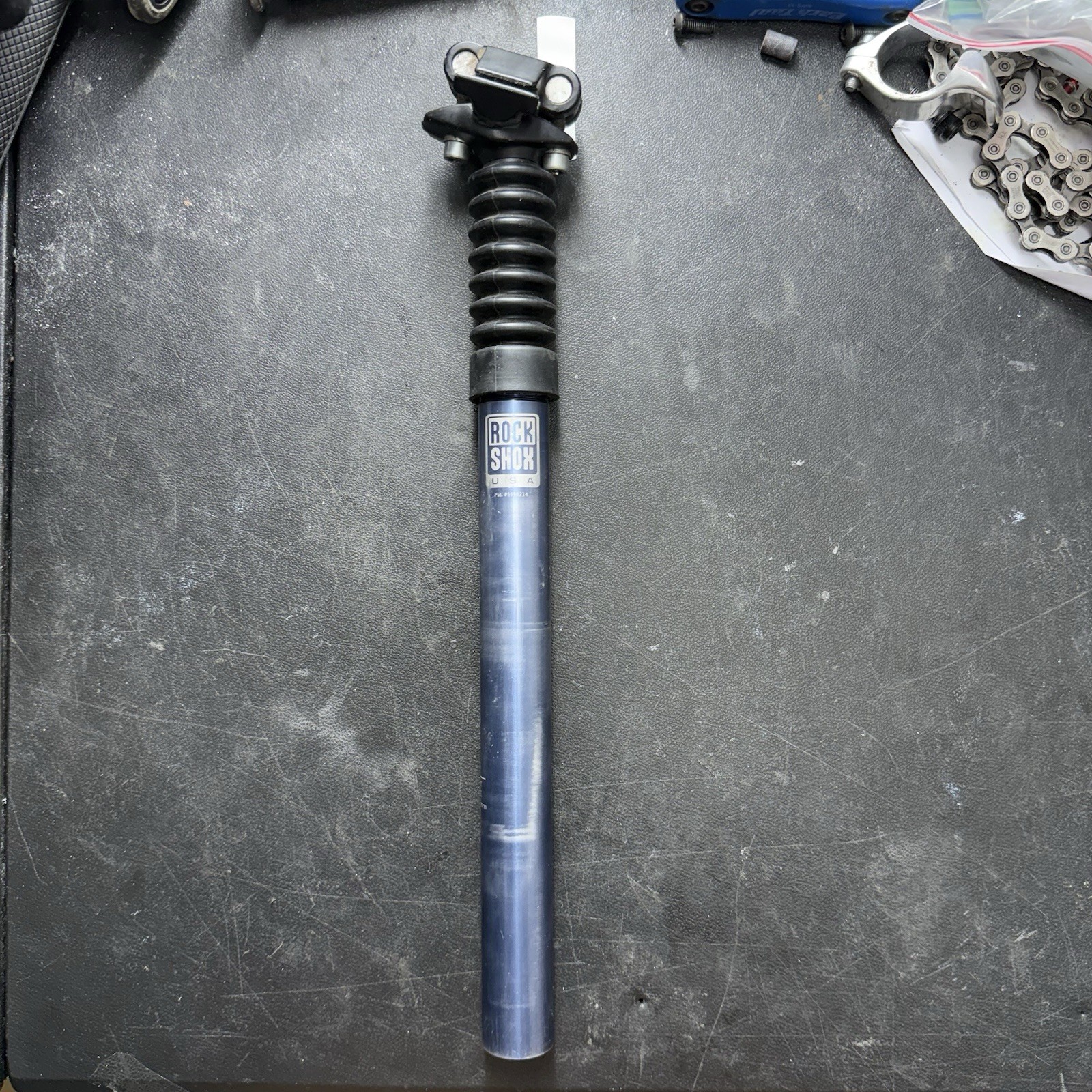 Rock Shox Suspension Seatpost 27.2mm, 350mm, Blue/Gray, Made in USA