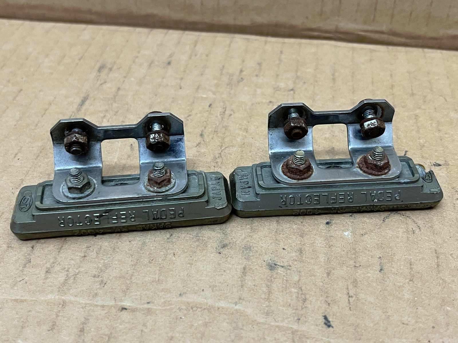 Vintage Rare Original Reflectors & BRACKETS For SR SP-11 Platform Pedals