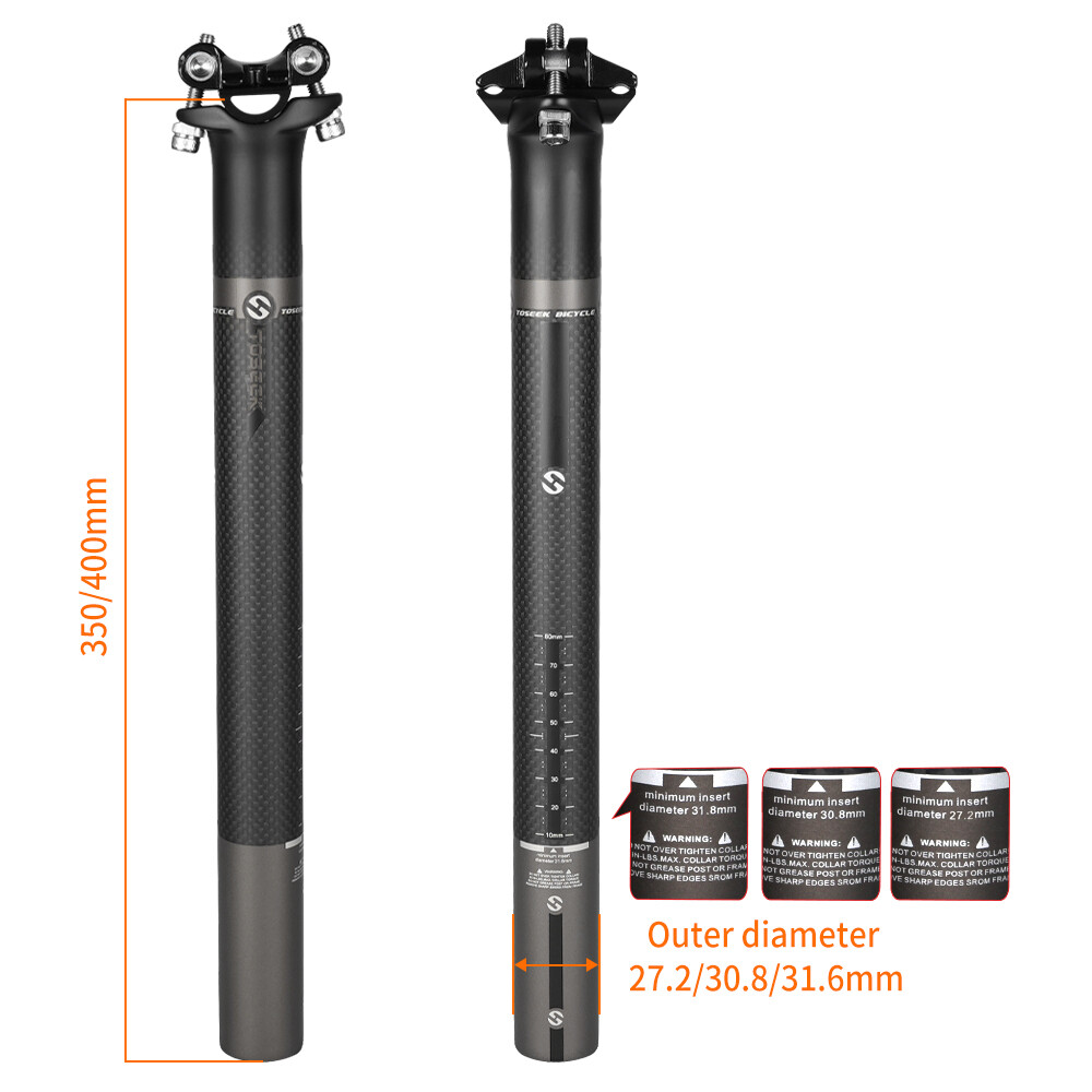 Carbon Fiber Seatpost 27.2/30.8/31.6*350/400mm Seat Post For Mountain Road Bike